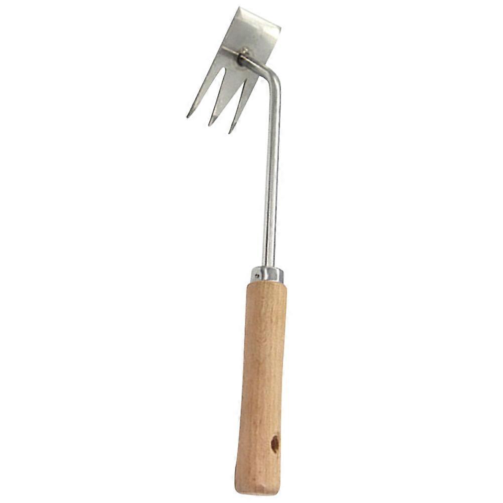 Multifunctional Weeding Tool Manual Weeder Rake Garden Maintenance Removal V-Shaped Fork Tips 1Pcs