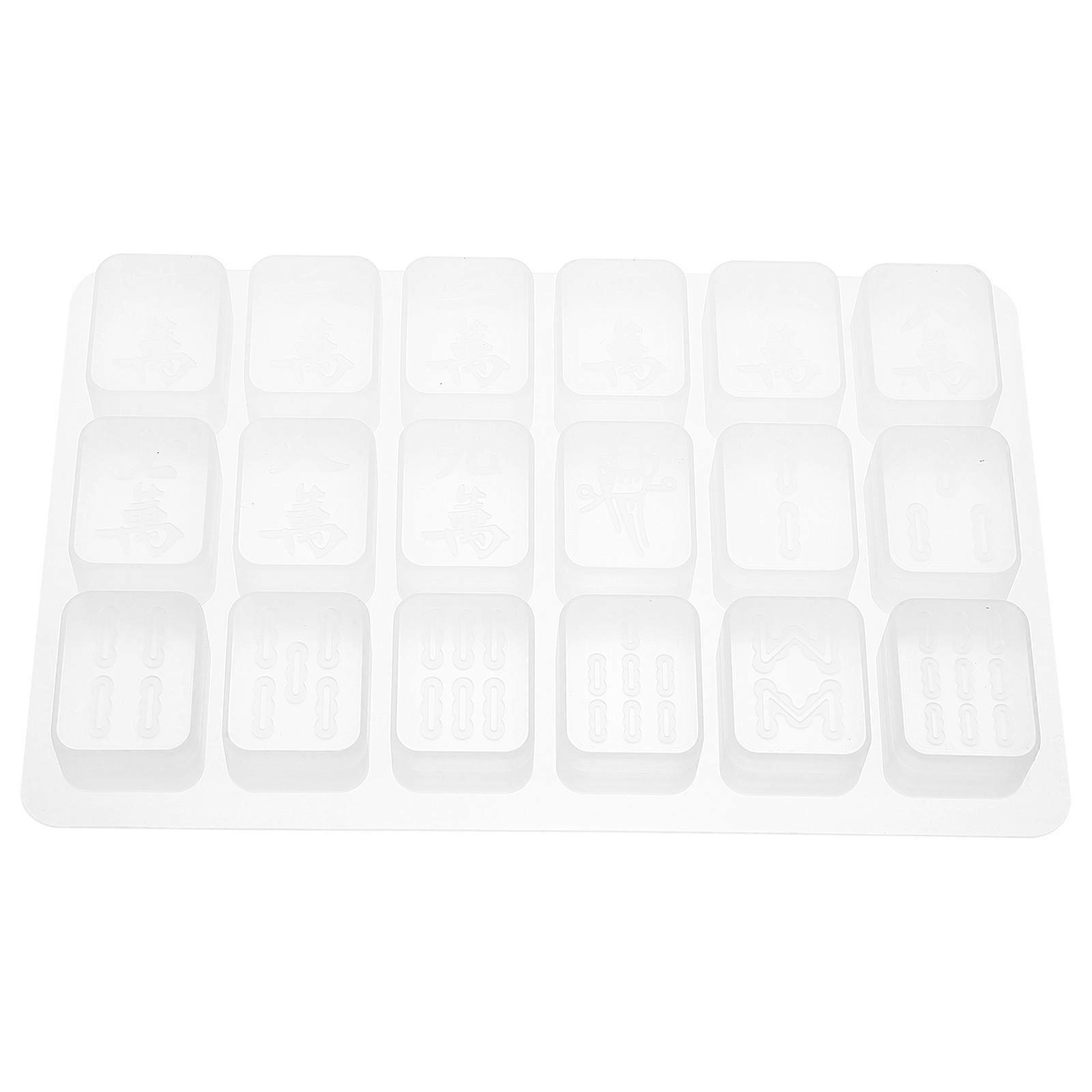 DIY Silicone Molds Epoxy Mahjong Mold For Family Gatherings High Strength Flexible and Durable 23.00X14.50X2.00CM 1Pack