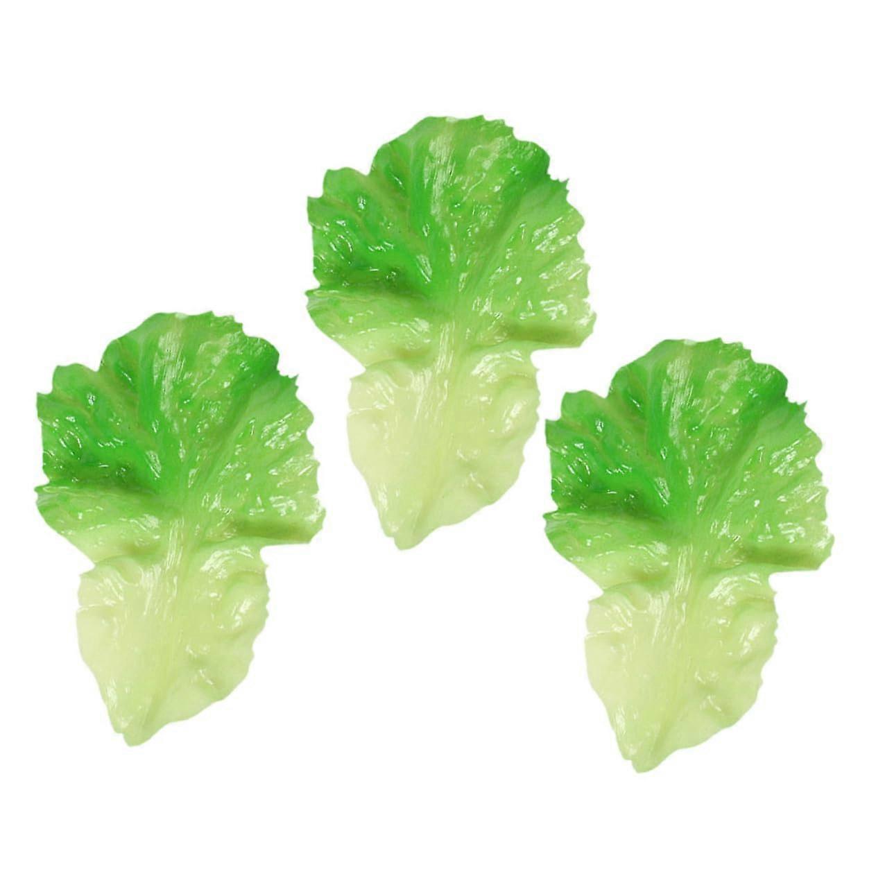Realistic Artificial Leaves Pack of 3 Plastic Artificial Leaf Props for Food Photography Kitchen Display