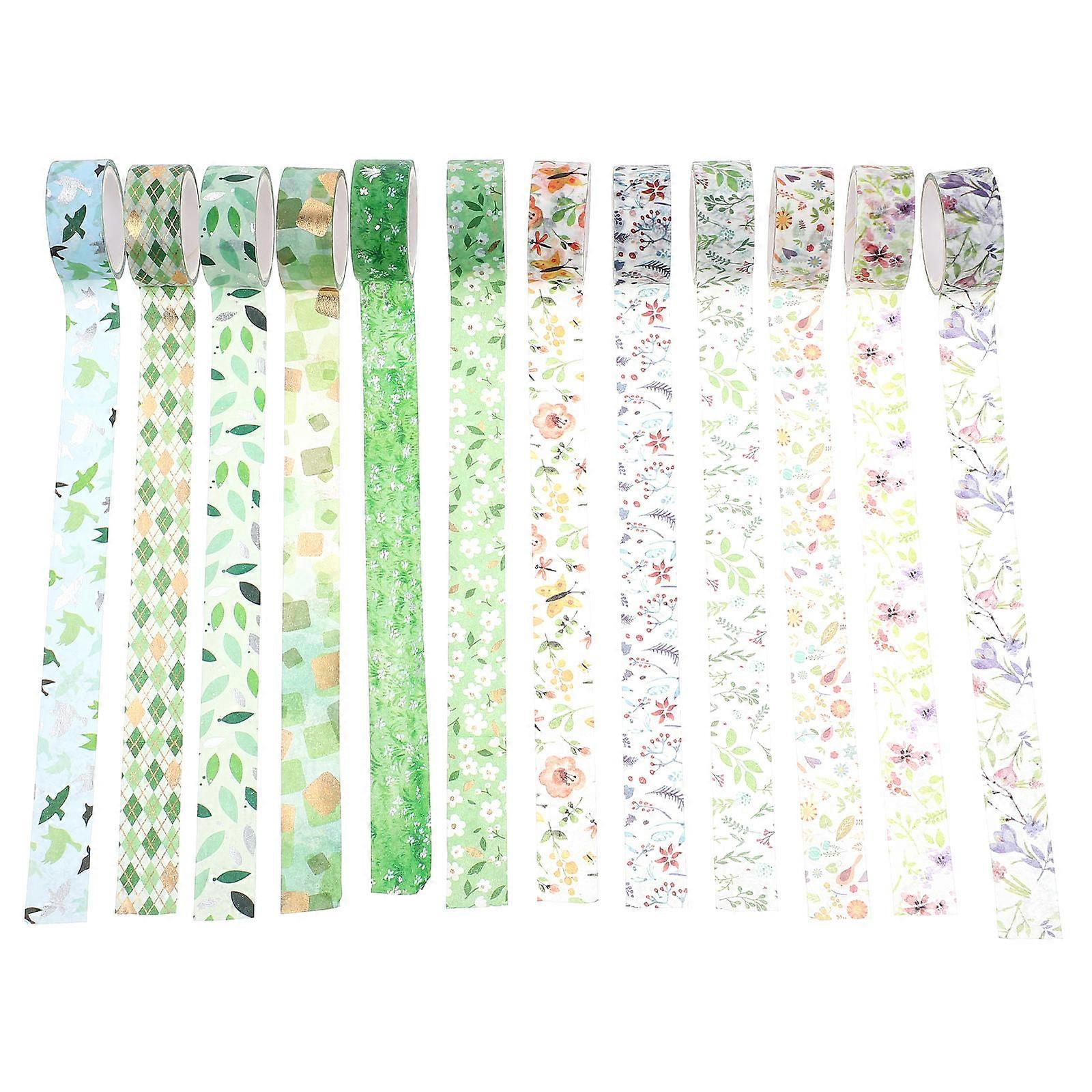 Crafting Tape Diary Decals Washi Tapes DIY Projects Multi-Colored 300X1.5Cm Scrapbooking Supplies 12 Rolls