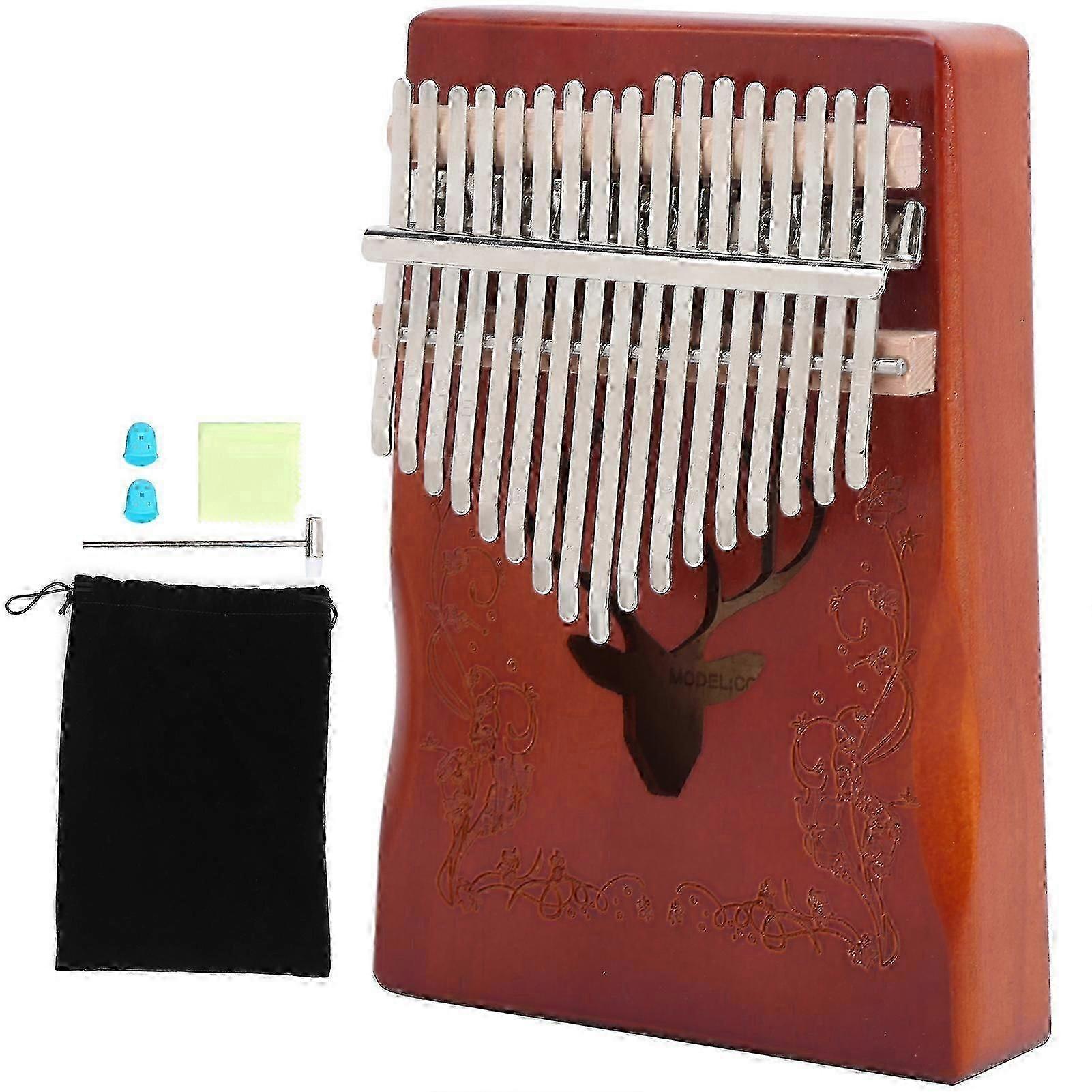 17キーカリンバキット親指ピアノフィンガーマホガニー演奏楽器用品レトロカラー