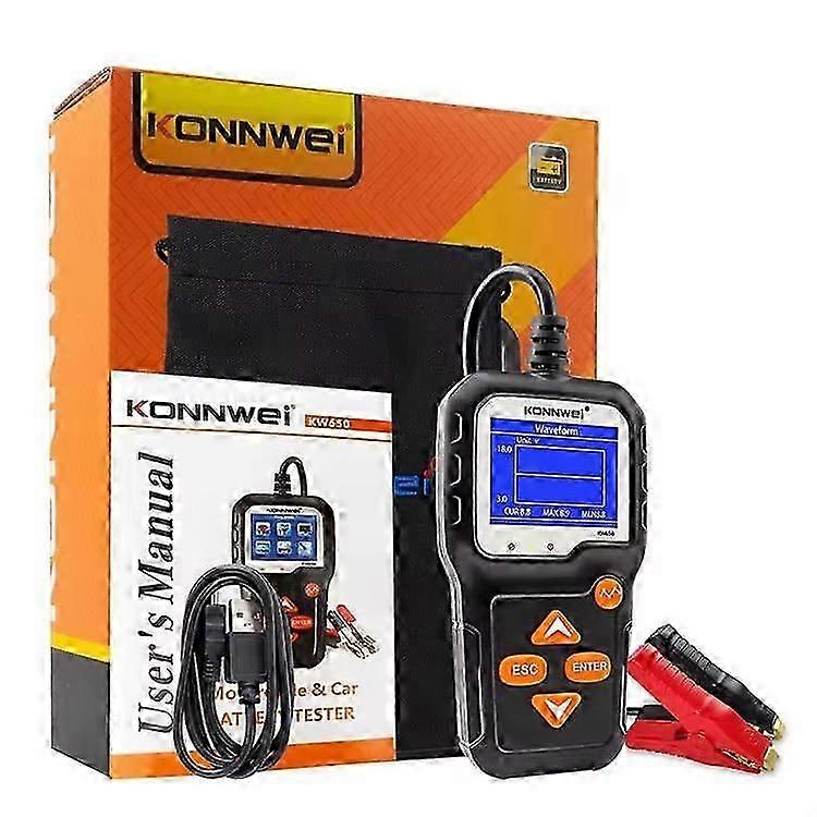 2024 KONNWEI KW650 6V 12V Araç Aküsü Test Cihazı, Araçlar/Denizcilik/Motosiklet için 100-2000CCA Otomotiv Akü ve Alternatör Test Cihazı