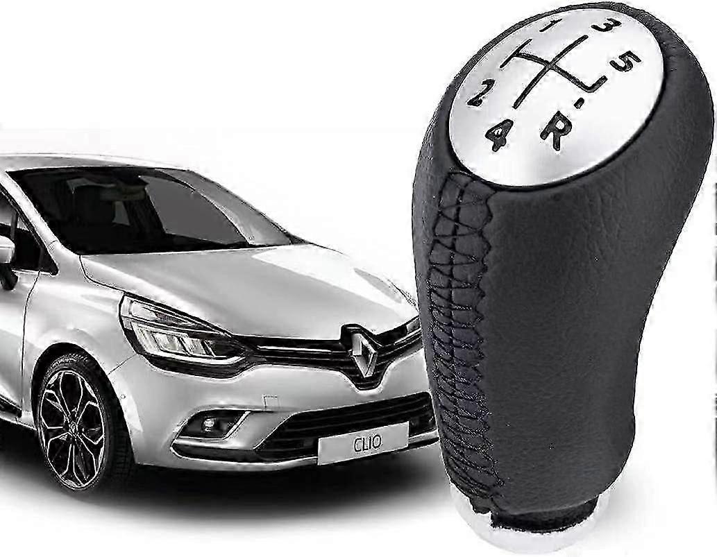 Clio 3 Gear Knob - Leather - 5 Speed Gear Lever for Laguna/Megane 2 / Clio 4 / Scenic/Kangoo