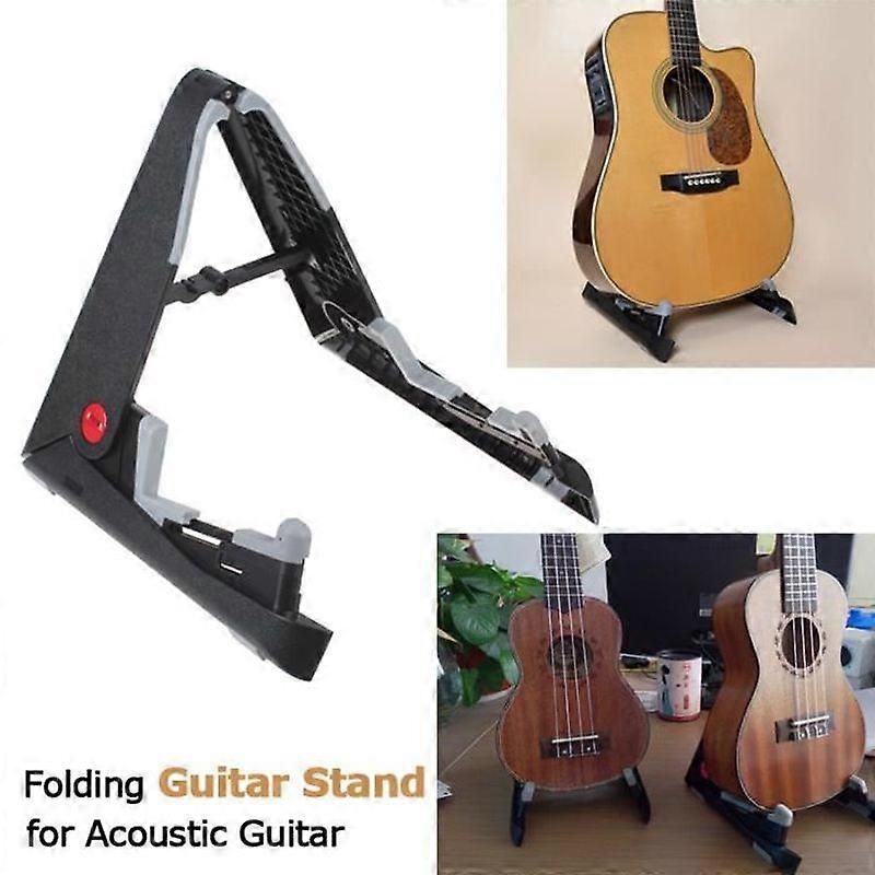 Guitar Stand - Black - Folding - Portable - Silicone Cushion - Increased Protection