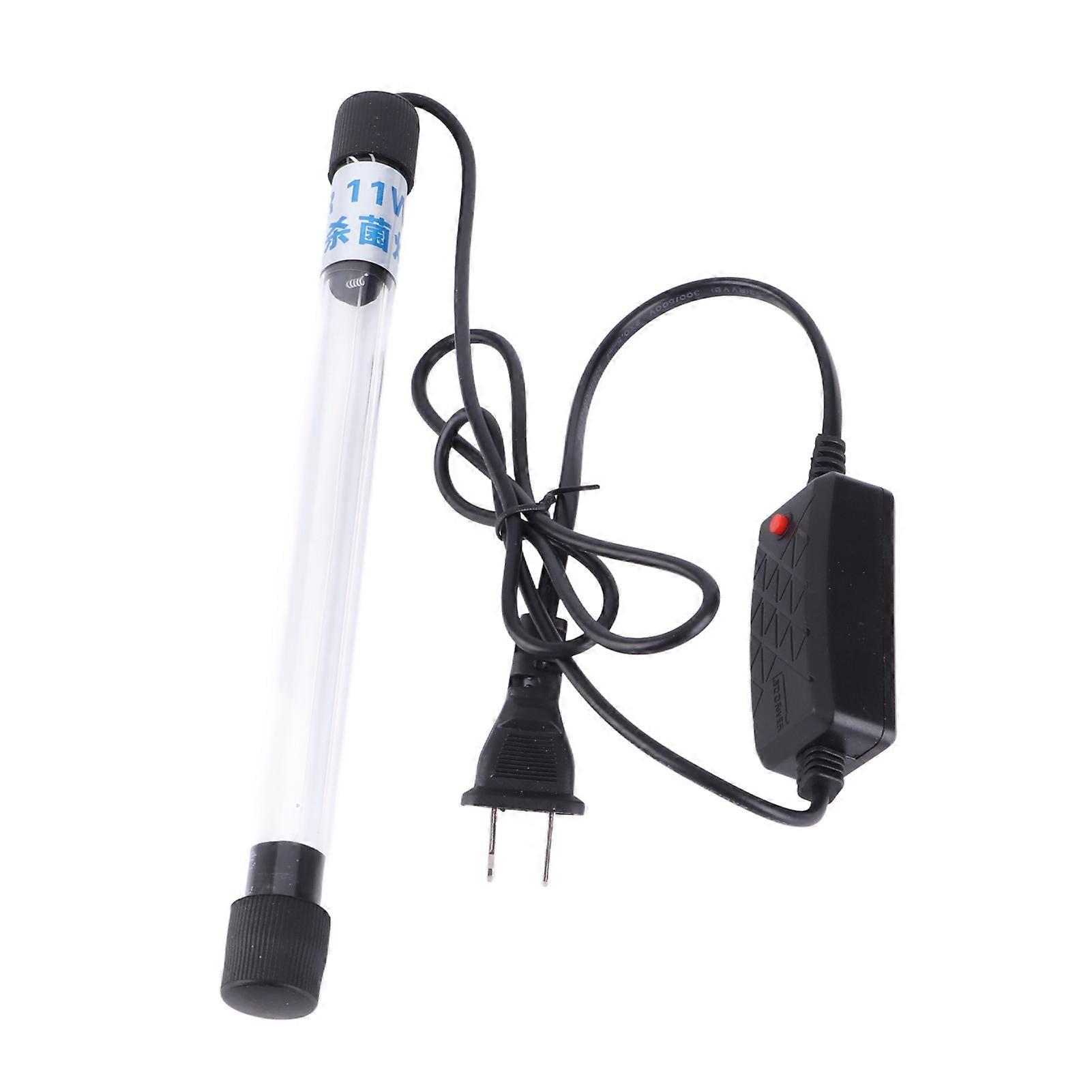 Aquarium Submersible Clean Light UV Sterilizer Green Algae Clean Lamp for Fish Tanks PondUS Plug 110‑120V 11W