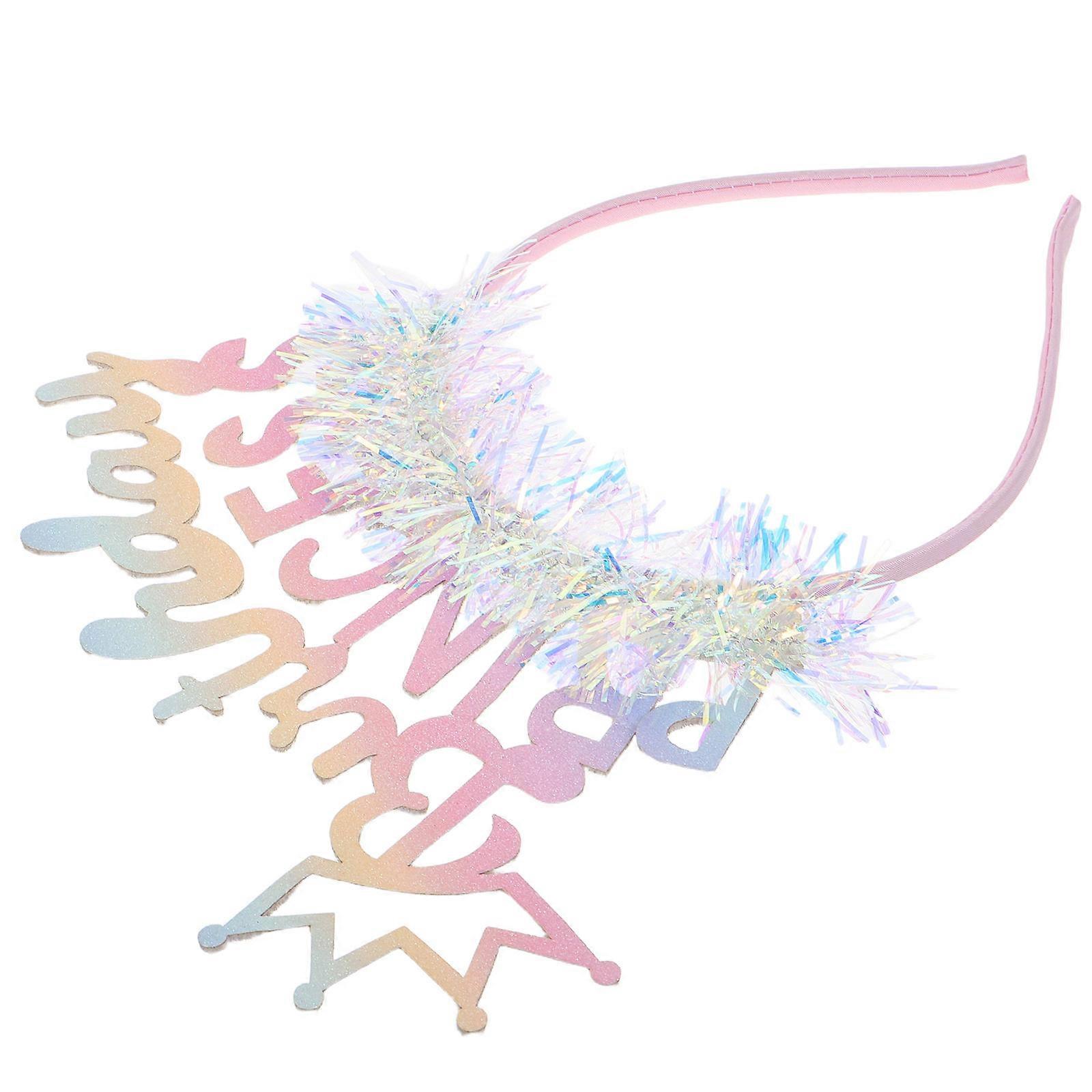 Glittery Gradient Princess Tiara Headband with Sparkling Threads for Party & Festive Celebrations