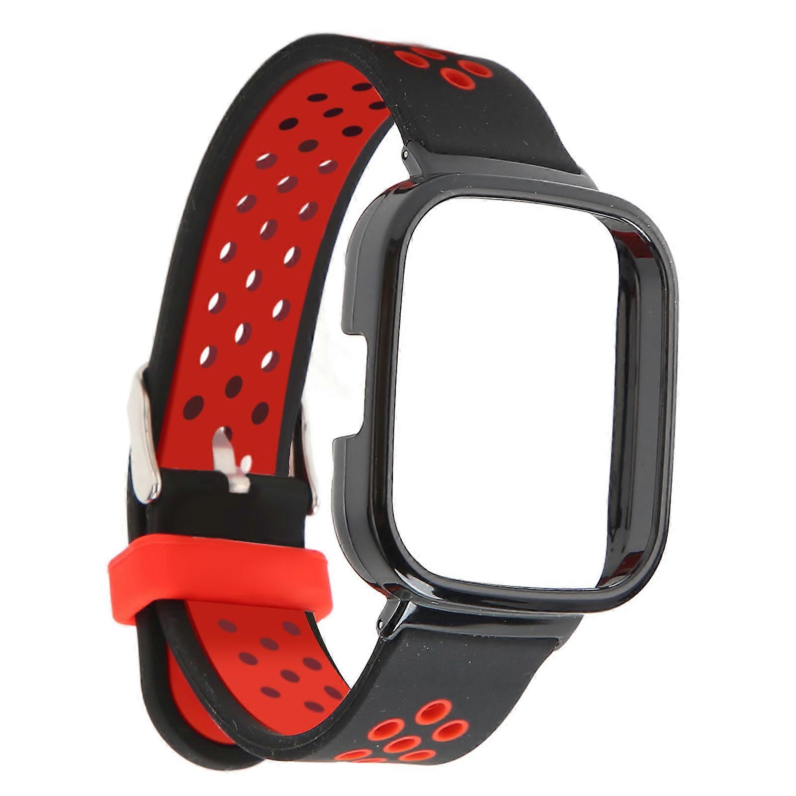 2 in 1 Quick Release Silicone Band for Redmi Watch 3 Black Red