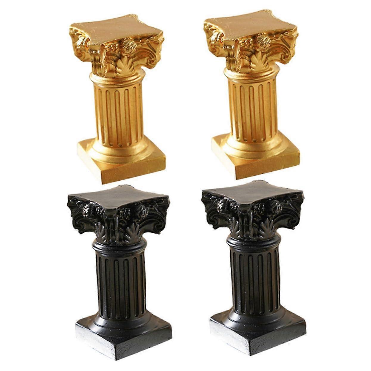 Candlestick Holder 4-Piece Set, Tall Conical ABS Resin Candle Stands, Decorative Photo Prop Ornament Stand