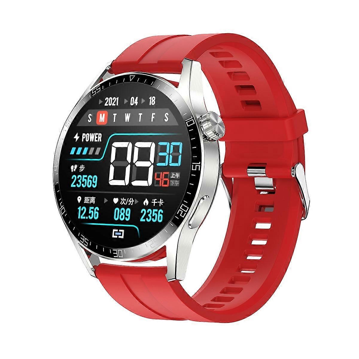 Smart Watch Silver-Red Silicone