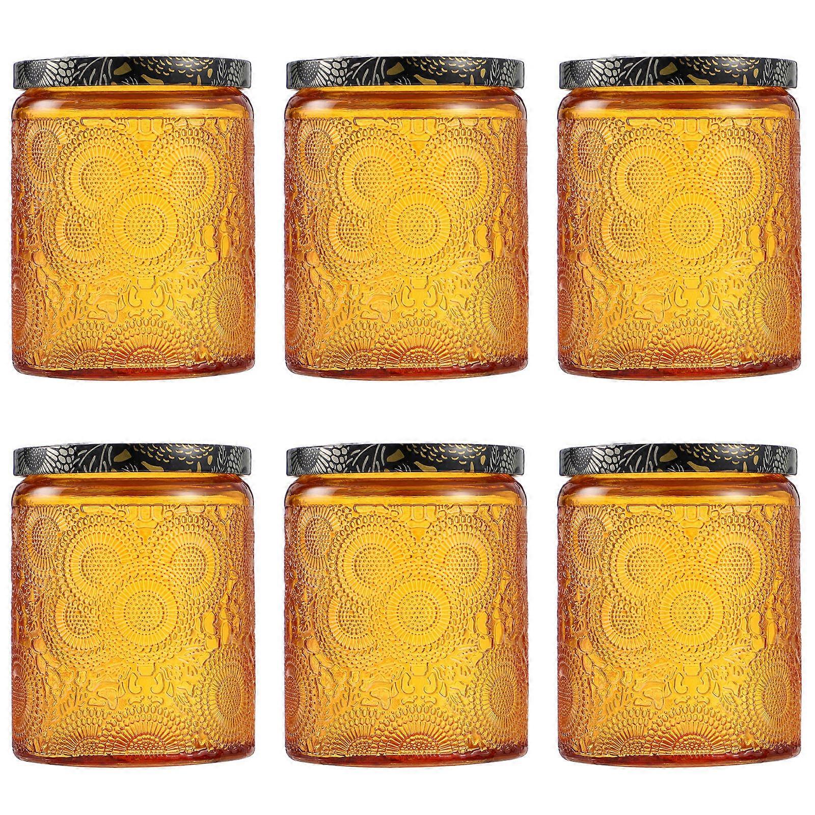 Round Glass Containers Candle Making Diy Vintage Tealight Holder 6Pack