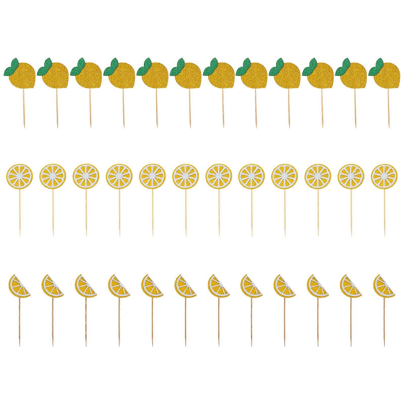 Party Cake Decorations for Fruit and Dessert Inserting 36Pcs