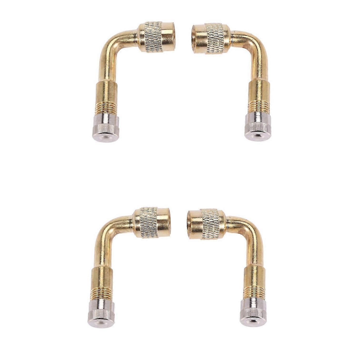 4pcs Valve Extension Valve Extension Adapter Tire 90 Degree Bent Metal Angle Compatible with Bicycle