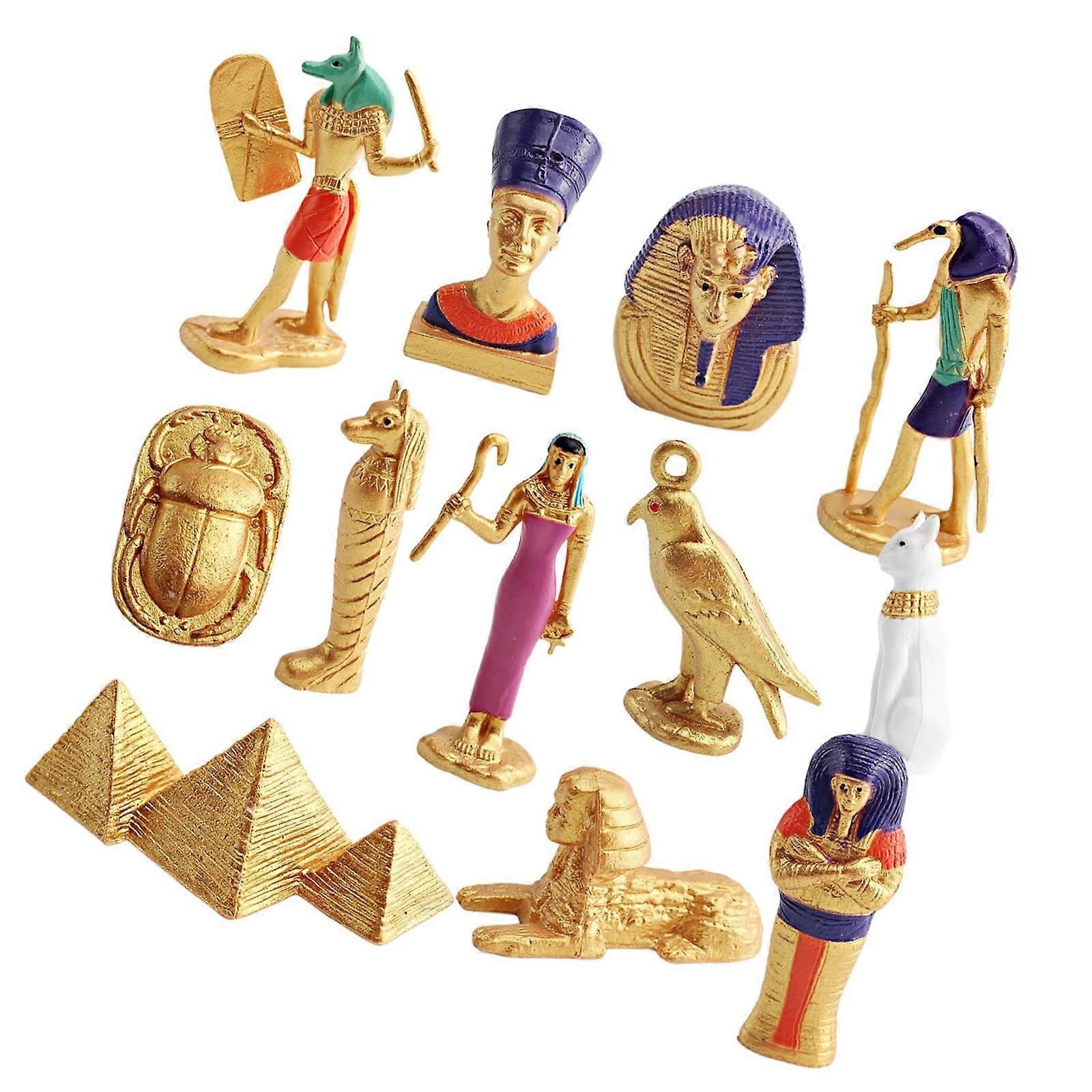 12 Pieces Realistic Ancient Egypt Miniature Figures For Learning And Display Classroom Educational Decor
