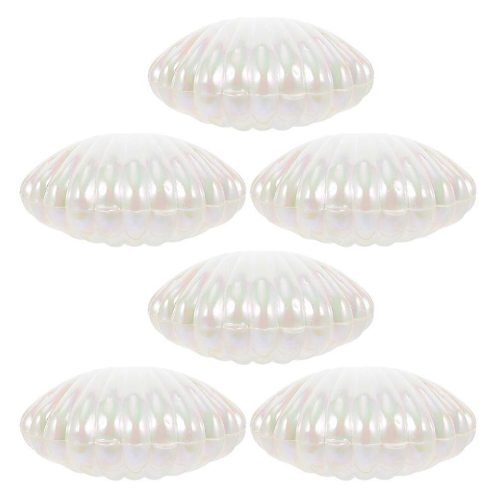 Small Shell Container 12Pcs White PP Seashell Candy Boxes for Home Use