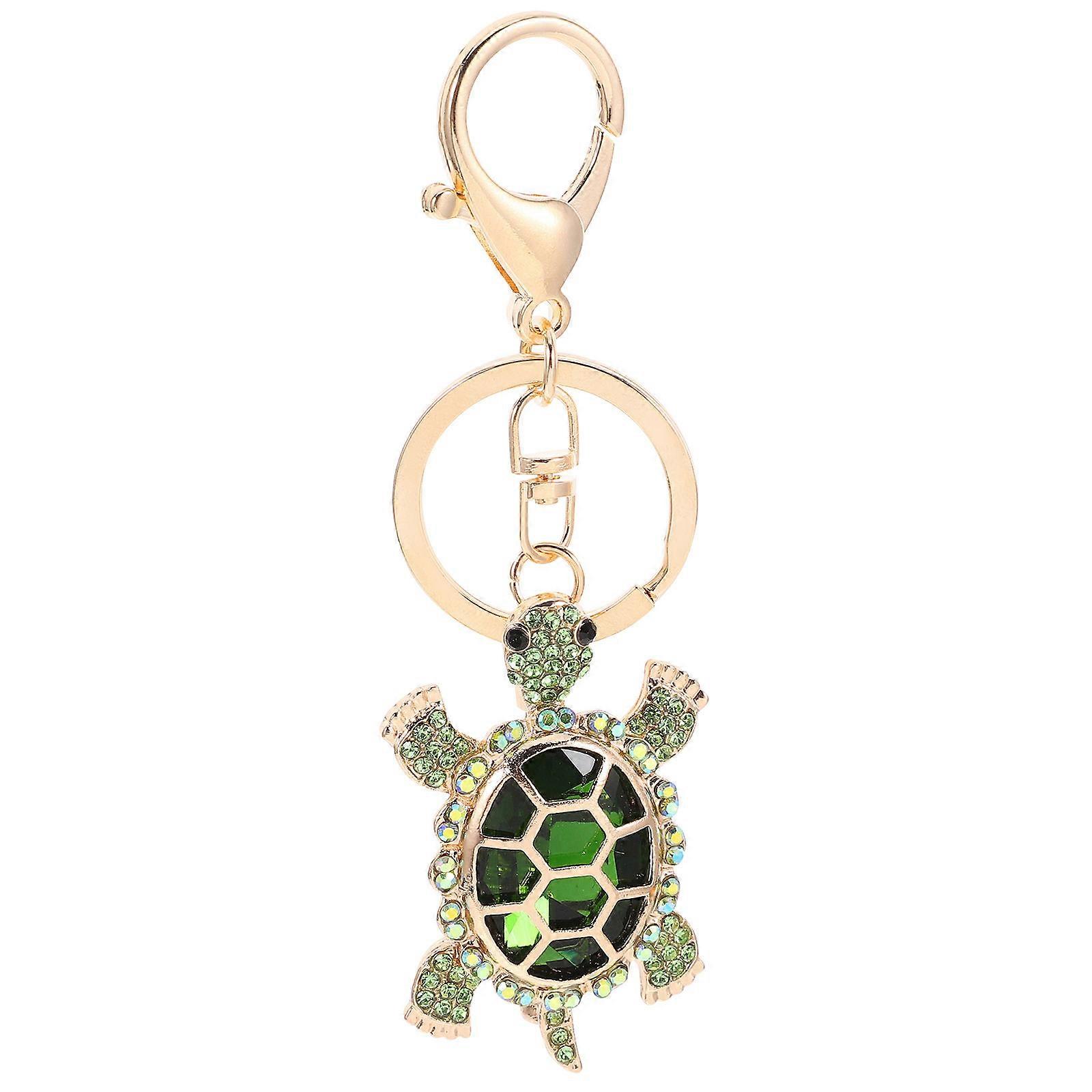 Turtle Pendant Keychain Rhinestone Bag Ornament present For Women Everyday Use 11.00X4.00X2.00CM Zinc Alloy 1Pack