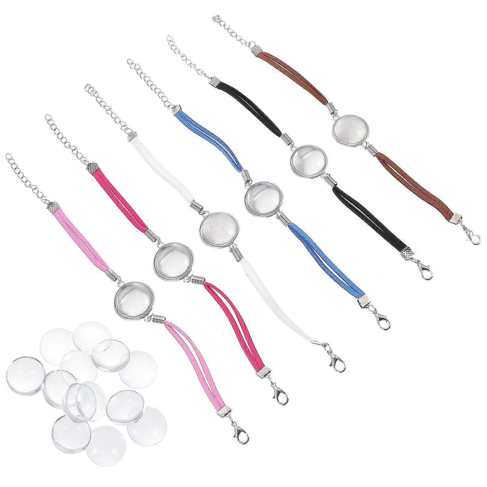 12 Sets of Blank Bangles Bezels for DIY Bracelet Making Materials