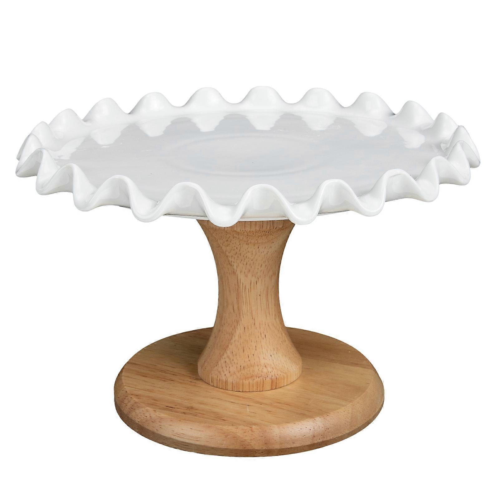 Ceramic Multi Functional Fruit Plate & Pastry Platter with Small Footed Stand for Desserts, Snacks, and Fruits – Lightweight & Portable Design for