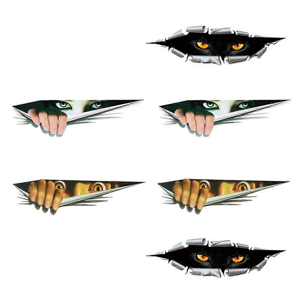 6 Sheets Car Stickers Self Adhesive Decals for Vehicle Decoration, Spooky Design, Easy Application for Car Windows, Dashboards, and Motorcycles