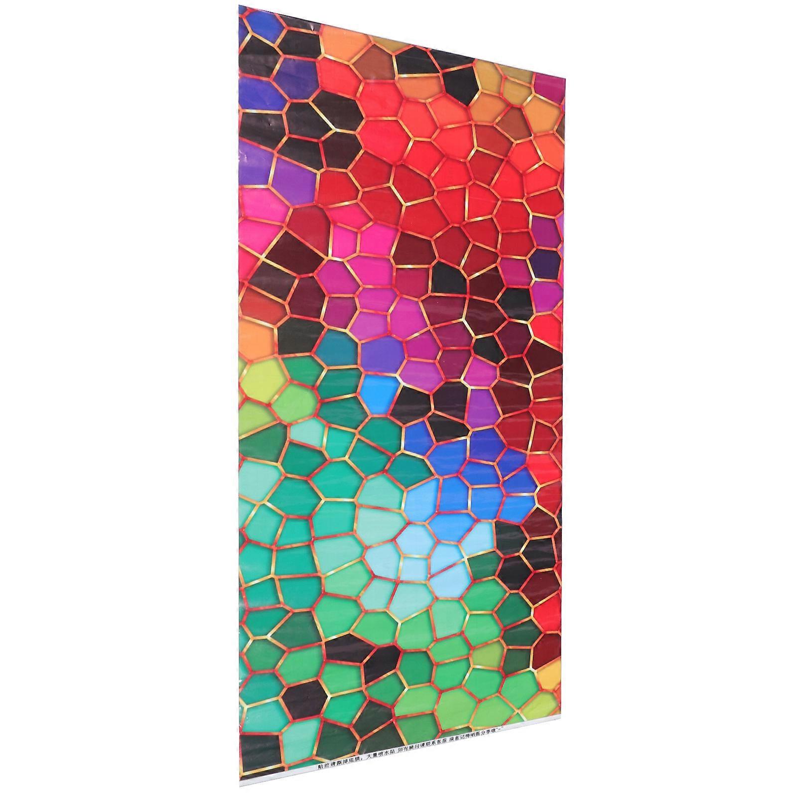 Window Privacy Film Colorful Glass Bedroom Rectangular Light Transmission but Opaque 1Set