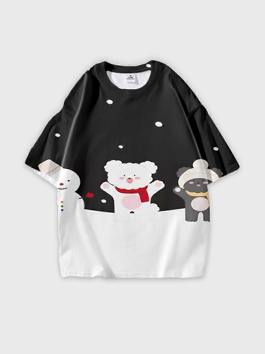 T-shirt round neck Pattern loose short sleeve JW2325