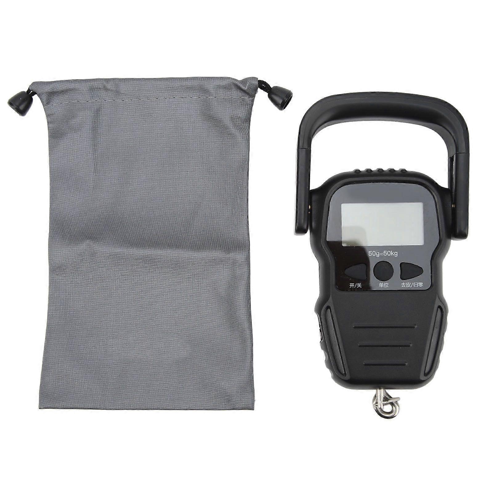 50kg Portable Spring Scale ABS Steel LCD Luggage Scale Digital Hanging Weighing Scale for Traveling Shopping Fishing YMHC