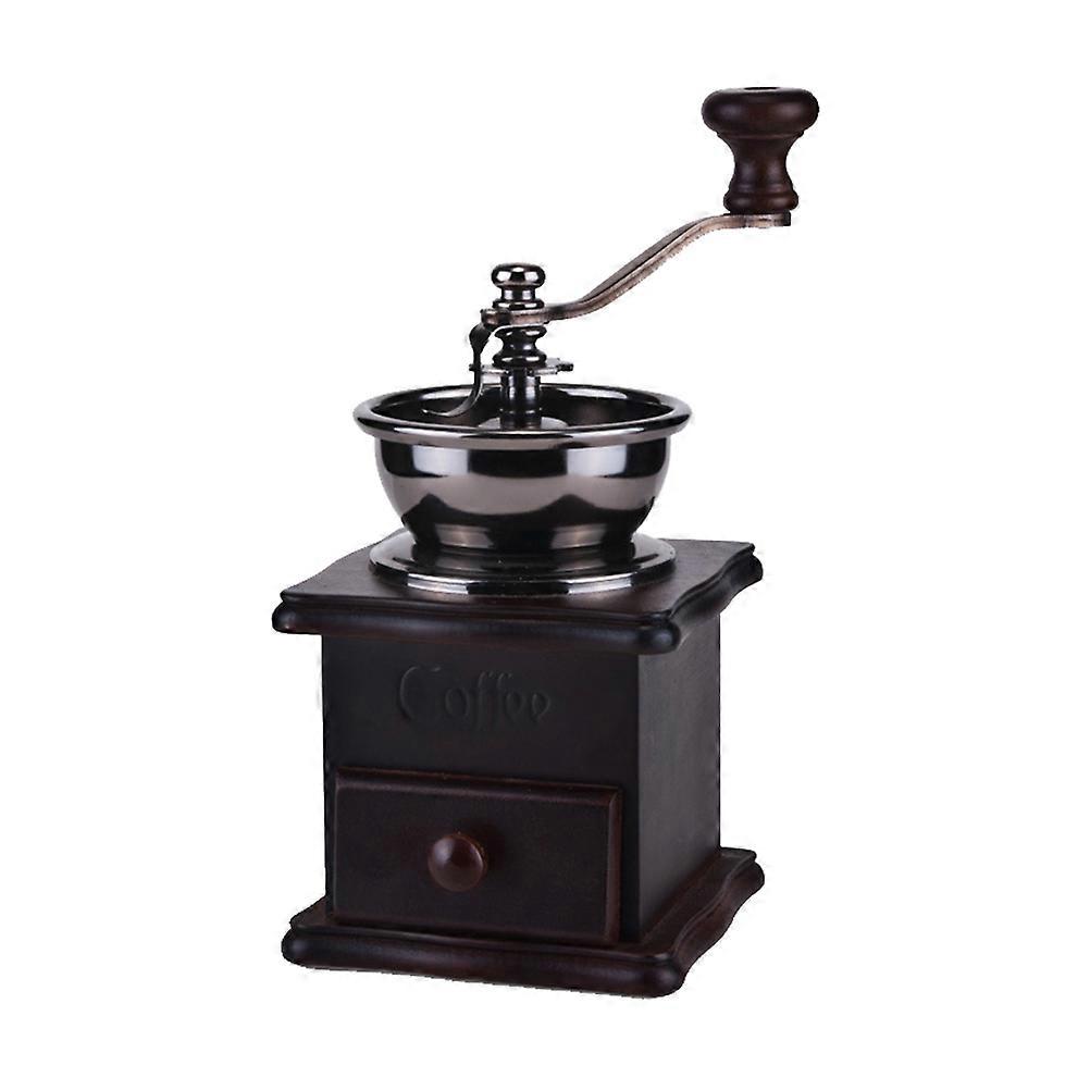 Retro Style Body Coffee Bean Grinding Machine Manual Operation Ceramic Burr Dark Brown 9 5X21 Cm Home Use 1Set