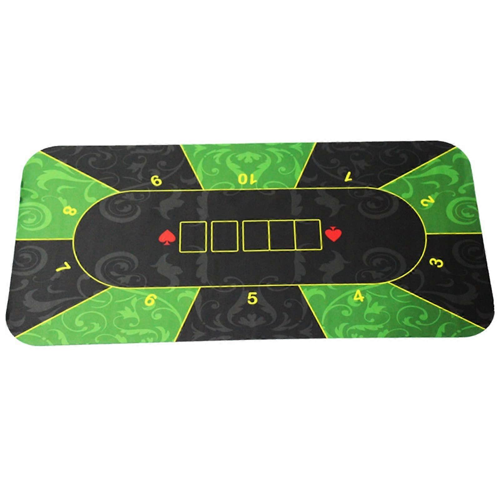 Foldable Poker Card Table Layout Portable NonSlip Rubber Board Game Mat Poker Felt Table Cover (Color: B, Size: 2.4*1.2) B 2.4*1.2