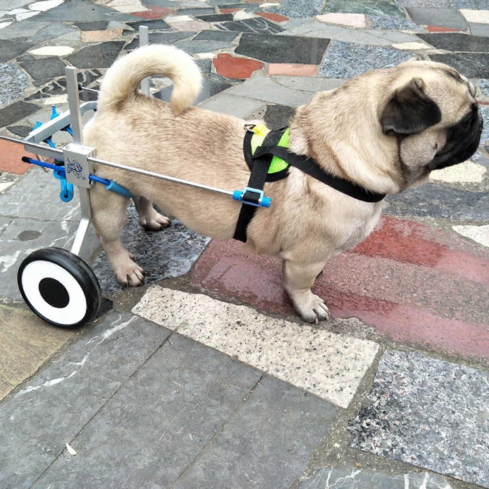 Hund Rollstuhl, Adjustable Pet Stroller, Dog Cart for Hind Leg Rehabilitation, Suitable for Disabled Dogs, Elderly Cats, Paralysis, 2 Wheels, X