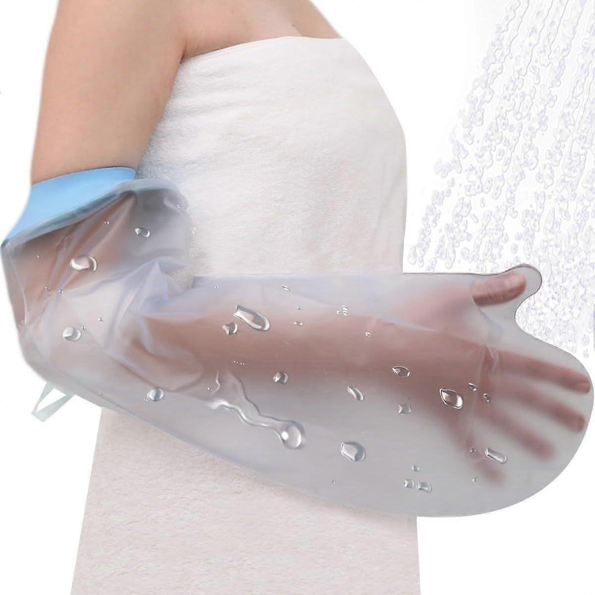 Arm Shower Protection Cover, Waterproof Short Sleeve Plaster Protector for Casts, Reusable Shower Arm Wrap for Bathing