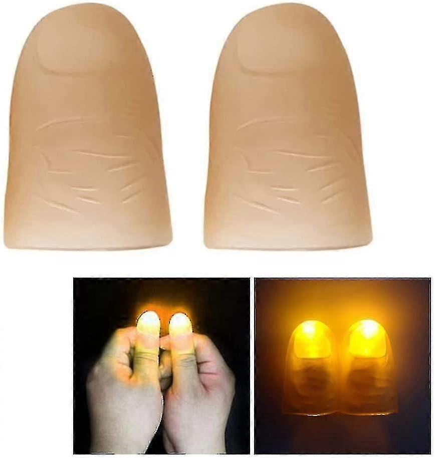 2 Pcs Pouce Lumière Magic Finger Light Up Thumb Tips Led Finger Lamp Thumbs Light Party Magic Stage Tricks