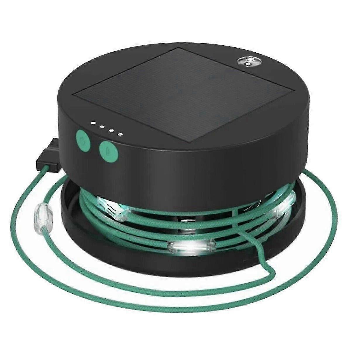 LED string lights for camping with solar panel and phone charging