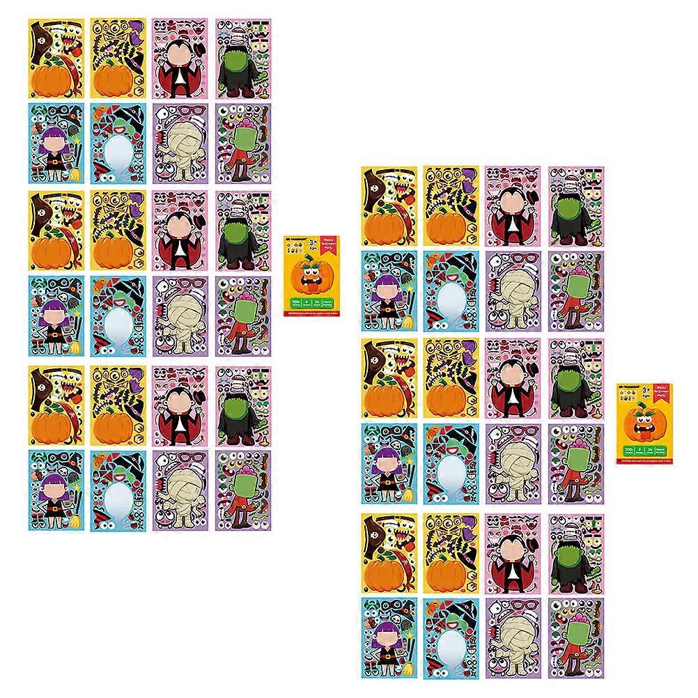 Halloween Wall Adornment Reusable Window Stickers Party Decoration Assorted Color 2Sets