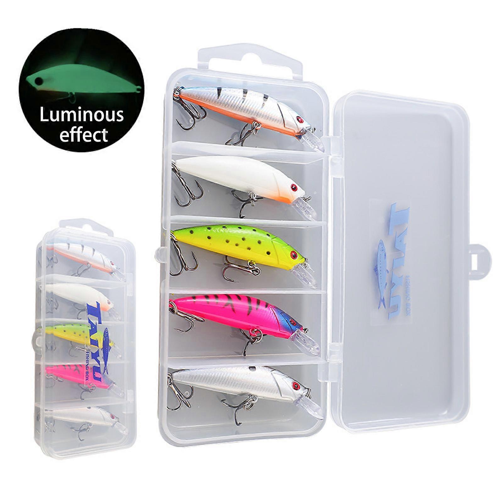 5 Stück Wobbler-Angelköder, künstliche Hartköder, Swimbaits, Crankbaits, Angelzubehör, mehrfarbig