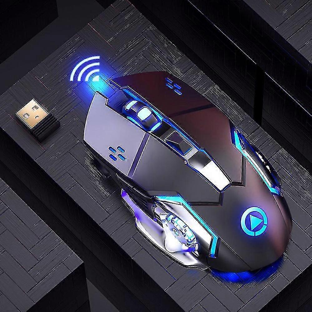 Bezprzewodowa mysz do gier, bezprzewodowa ładowalna mysz do gier Rgb z 6 programowalnymi przyciskami, ergonomicznym i 3 regulowanym poziomem Dpi dla graczy na laptopie PC