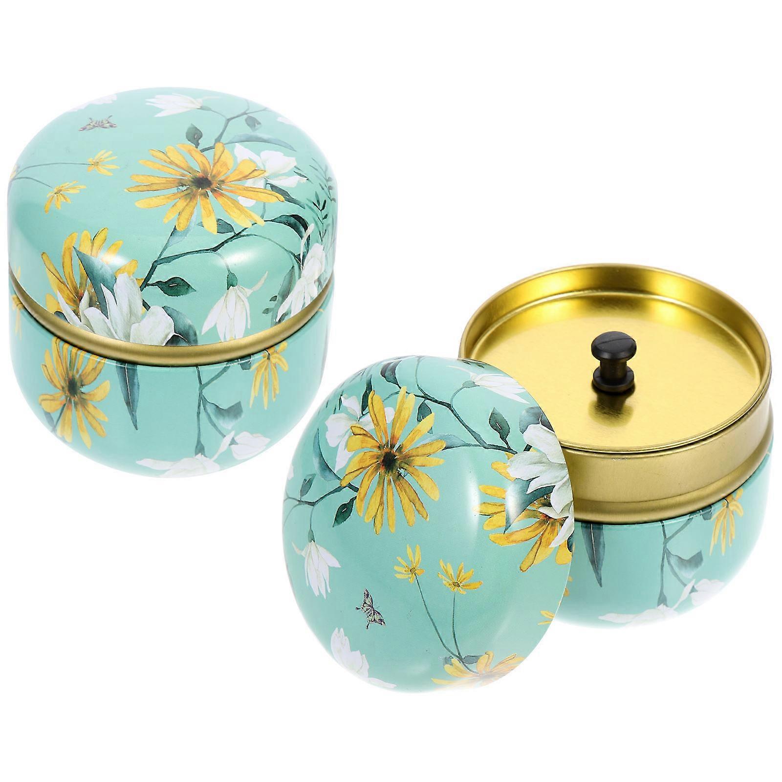 Decorative Jar Multi-Colored Mini Tea Storage Jar Dust-Proof Insect-Proof Reusable Home Decoration Household Storage 2Set