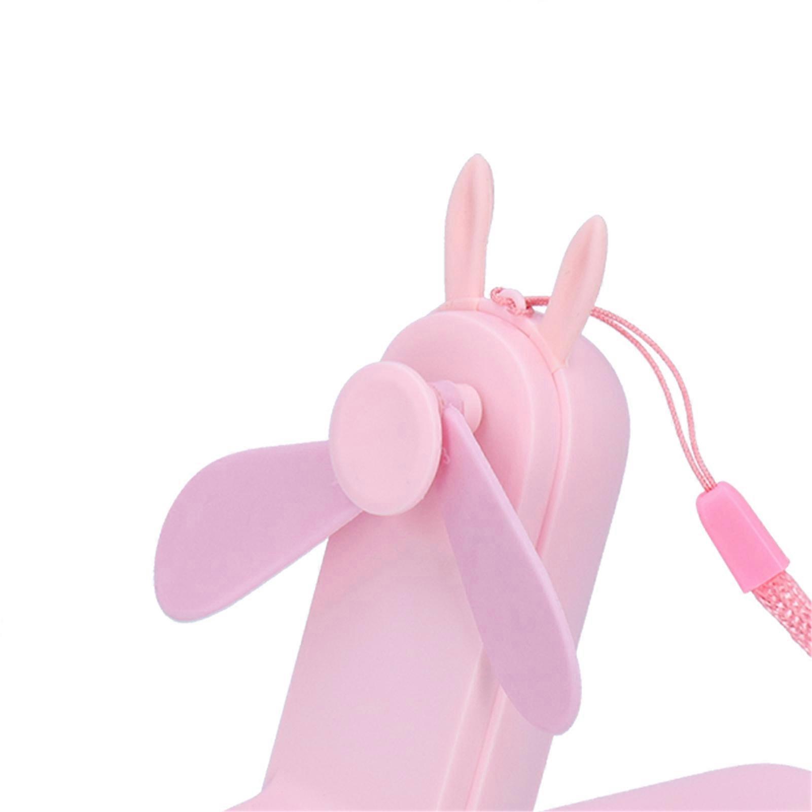 Handheld Fan Chargeable Portable Foldable Mini Cooling Device with Emergency FlashlightPink