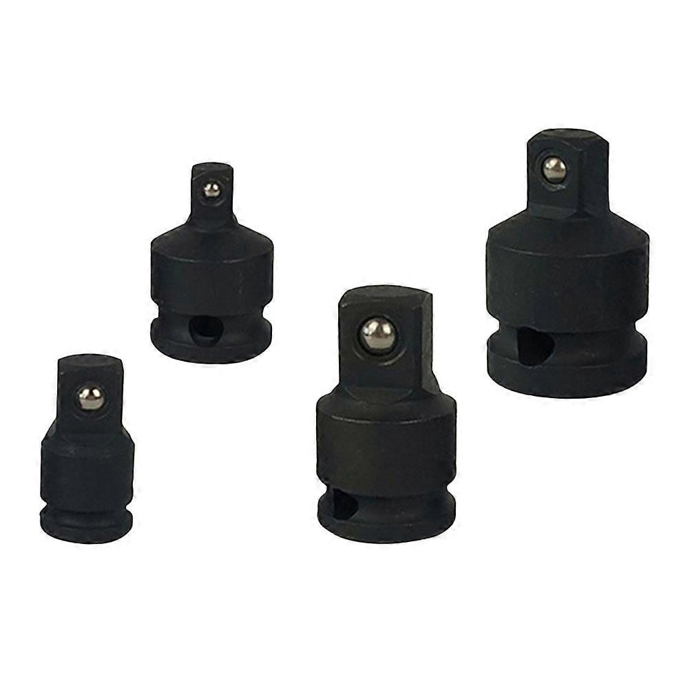 Black Impact Drill Socket Adapter Set for Electronic Wrench 4-Piece Durable Metal Suite