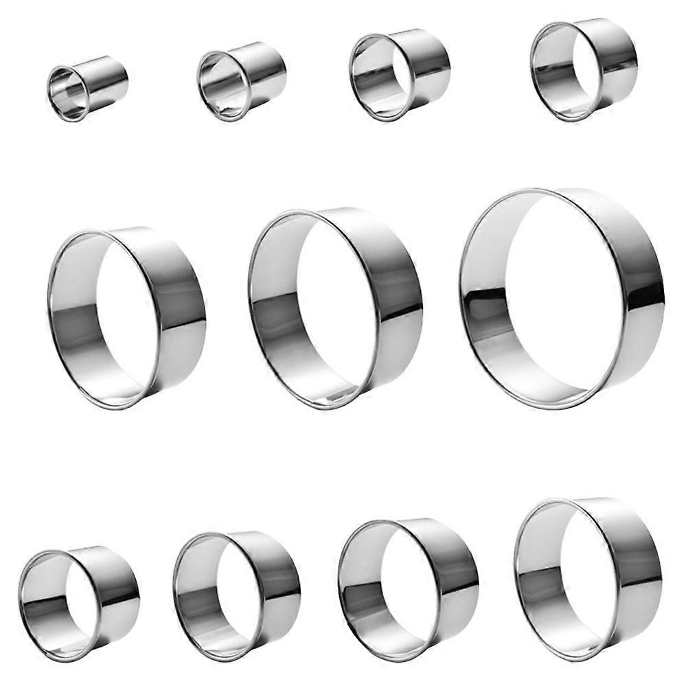 11 Piece Set Stainless Steel Baking Tools Silver Color Perfect for DIY Mousse Mold and Easy