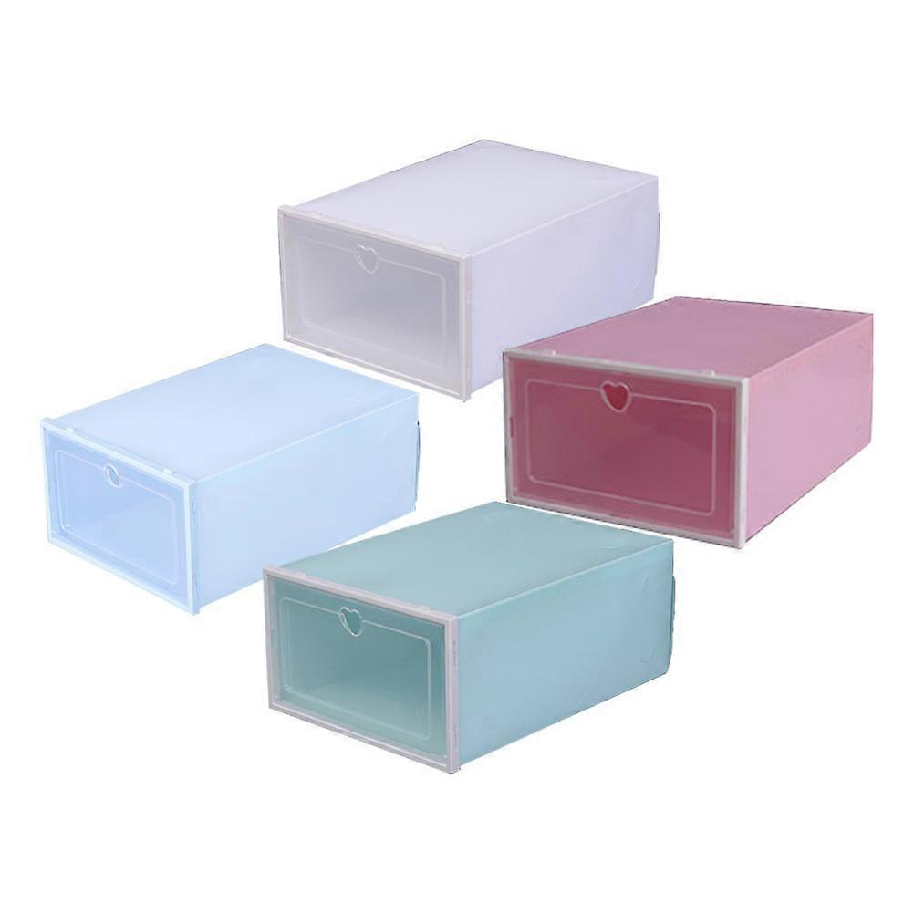 Transparent Plastic Shoe Storage Box with Thickened Design for Long Term Use Assorted Color