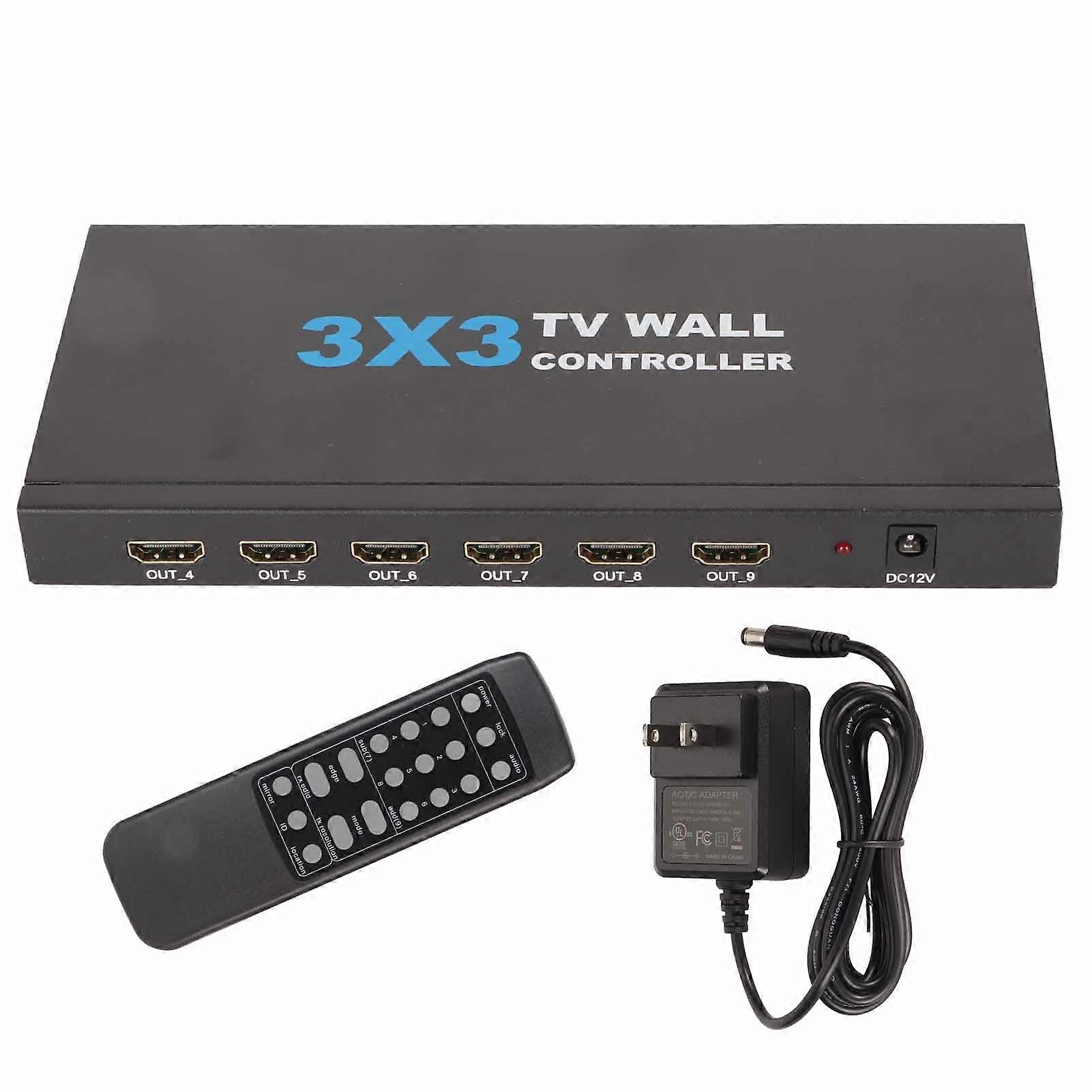 4K HD Multimedia Interface Splitter - Plug & Play, Multi Splicing Modes, 3x3 Video Processor