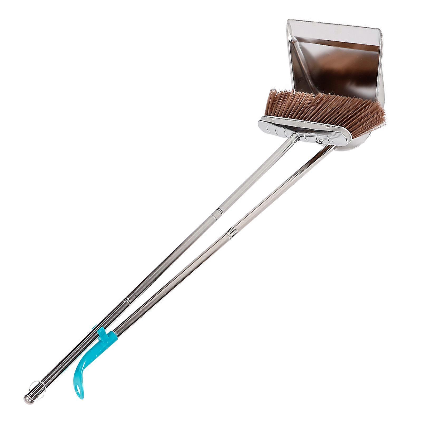 Small Broom and Dustpan Set Metal Dustpan and Brush Set Bathrooms Excellent Texture Easy to Use 83.00X28.50X25.50CM 1Set