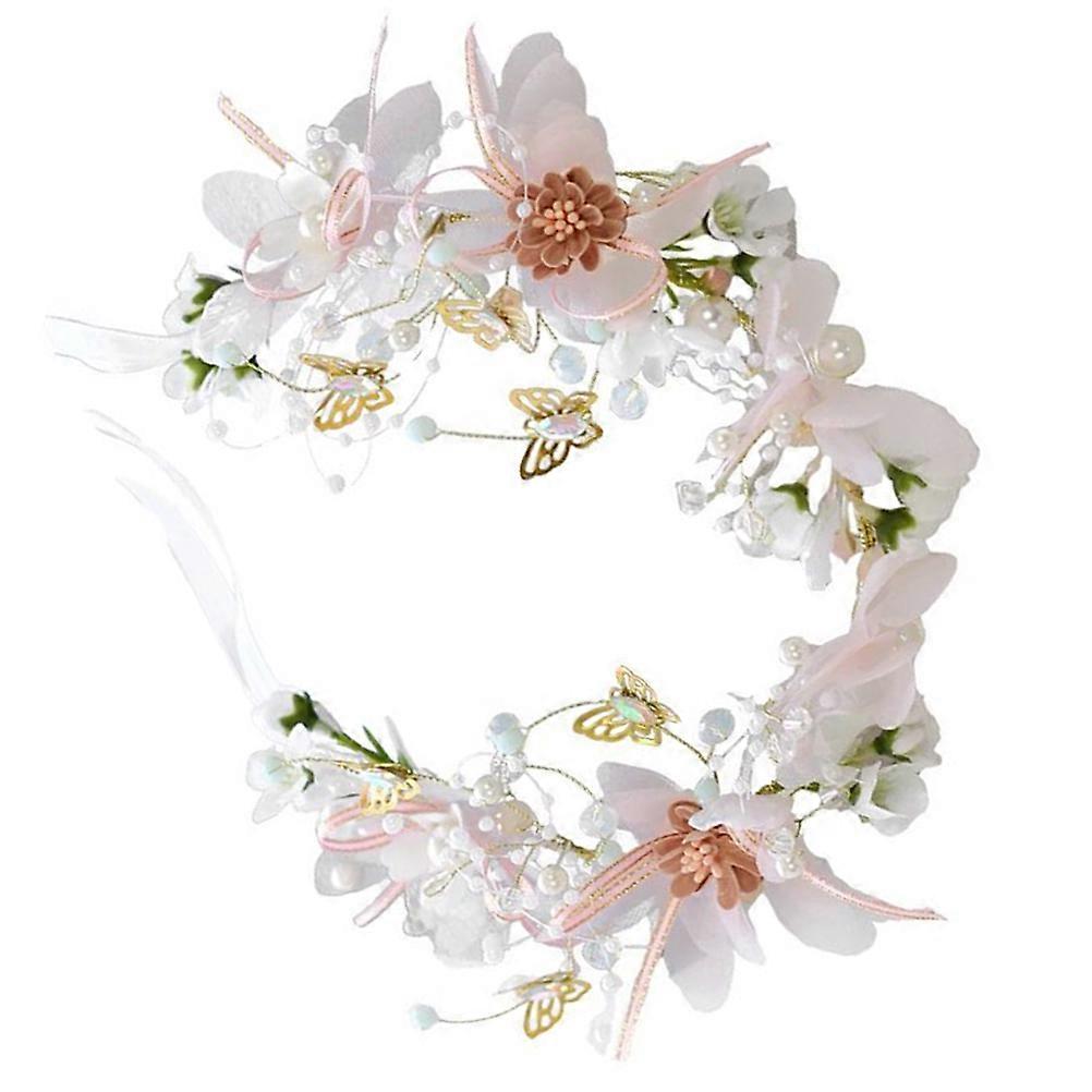 Golden Cloth Flower Headband with Beads for Weddings and Special Occasions, Lightweight and Elegant Design