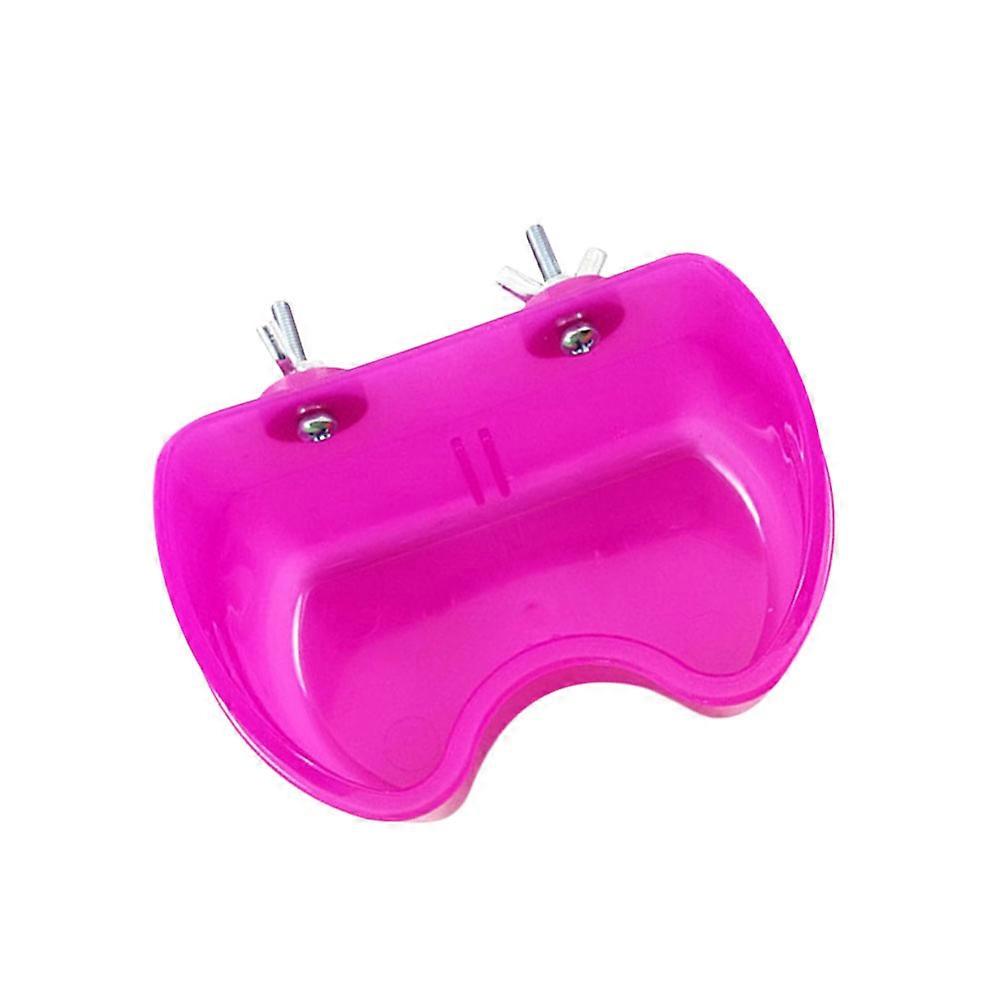 Rosy Plastic Bird Feeding Bowl for Parrot and Small Birds Easy to Install on Cage 6.3 Inches