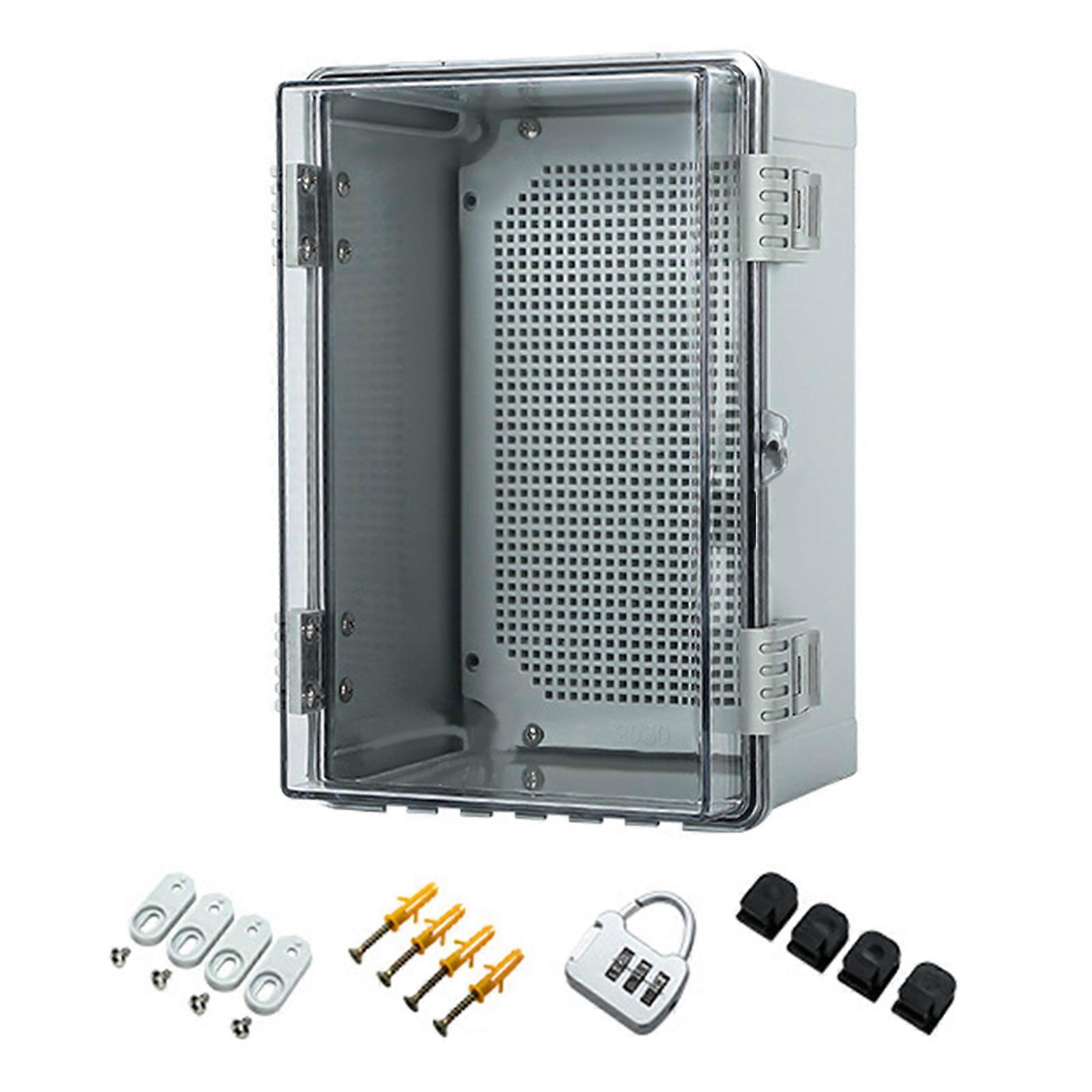 Practical Industrial Waterproof Electrical Box With Lock And Wall Mounted Set Accessory for Outdoor Applications transparent