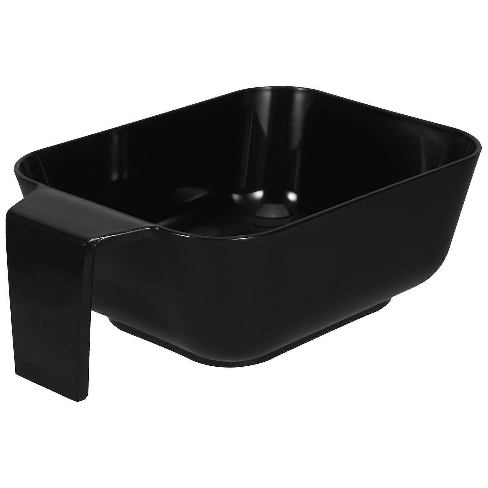 Professional Hair Coloring Tools 1 Set Tinting Bowl with Handle Plastic Color Mixing Bowl for Home Salon Black