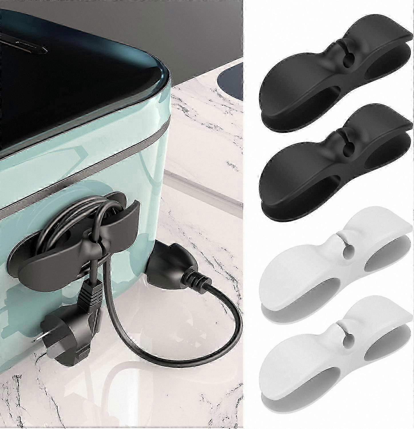 4-Pack Adhesive Cable Clips for Home Kitchen Device Wire Management Solution