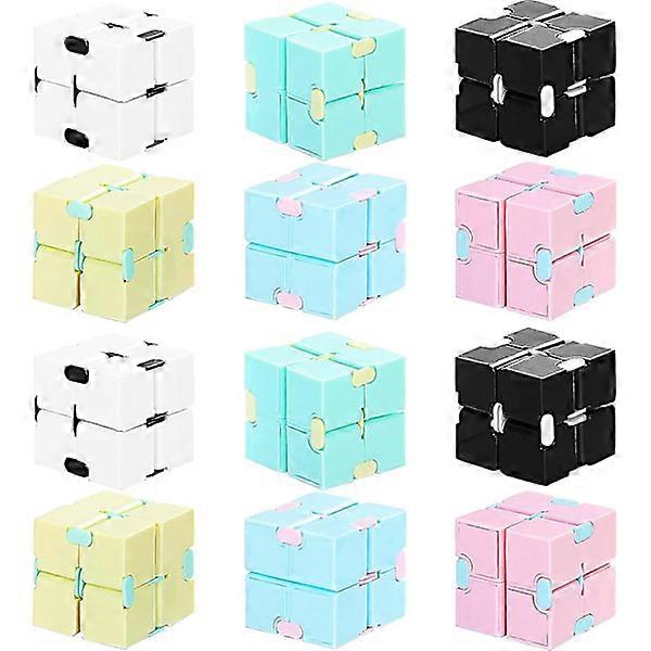 12 Stück Infinity Cube Mini Fidget Blocks Mini Infinity Cube Schreibtischspielzeug Sensorisches Werkzeug Fidget Blocks Magisches Puzzle