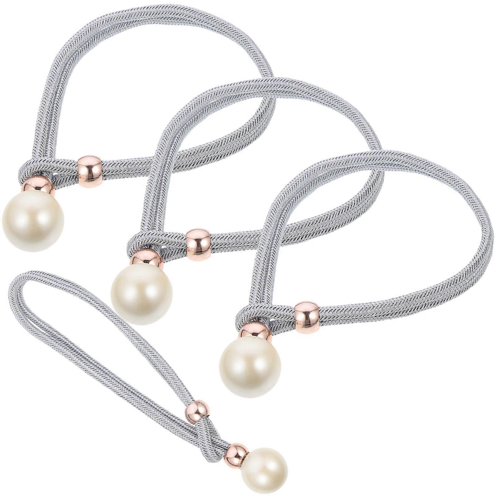 Modern Curtain Straps Gray Elegant Design Polyester Material Curtain Accessories 4Set