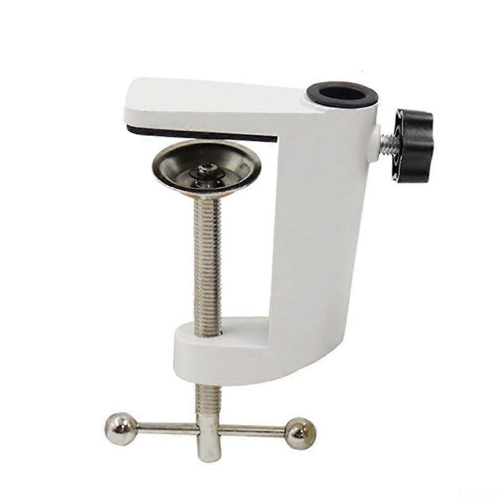 Stable aluminum alloy clamp mount for desk mounting of microphones and other devices (white)