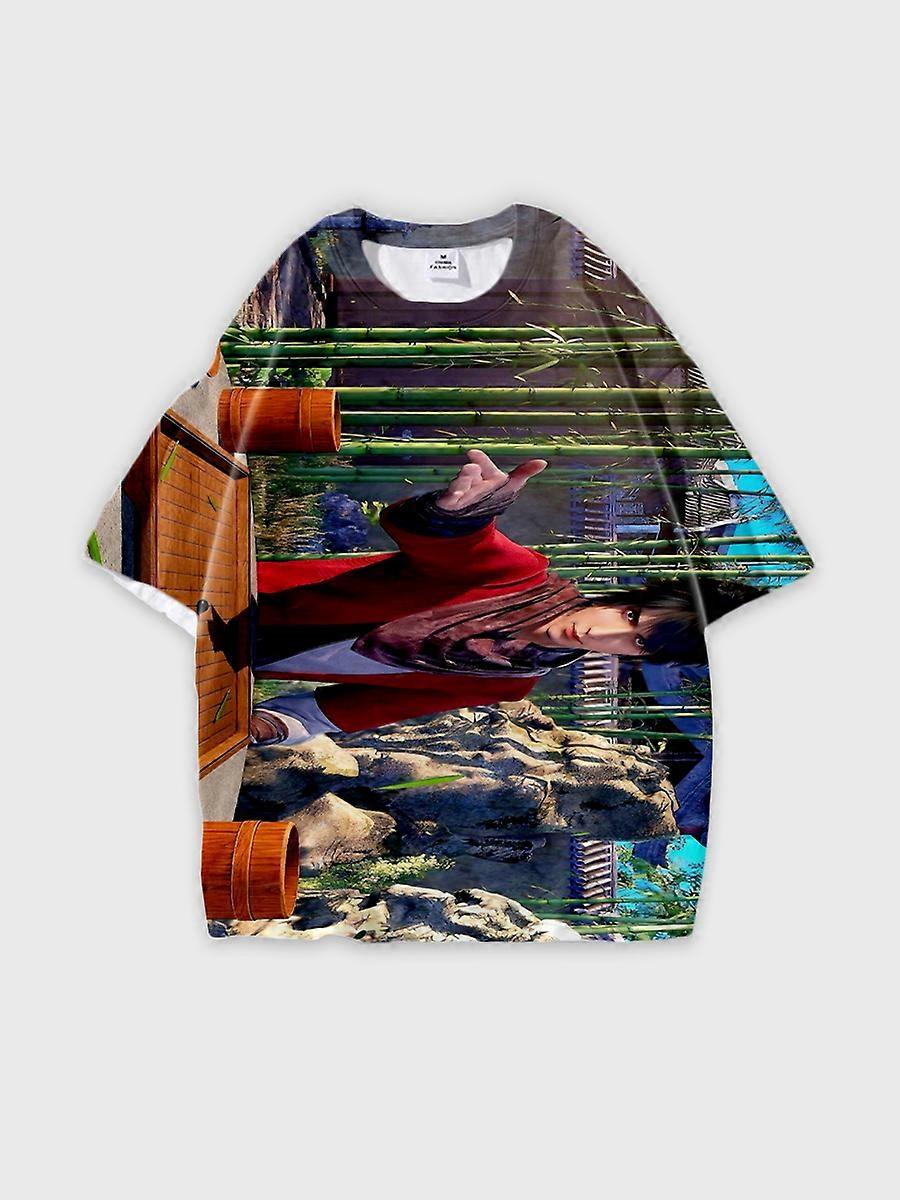 T-shirt round neck Character Pattern loose short sleeve P729